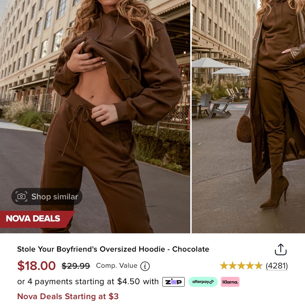 Fashion Nova Brown Sweatshirt